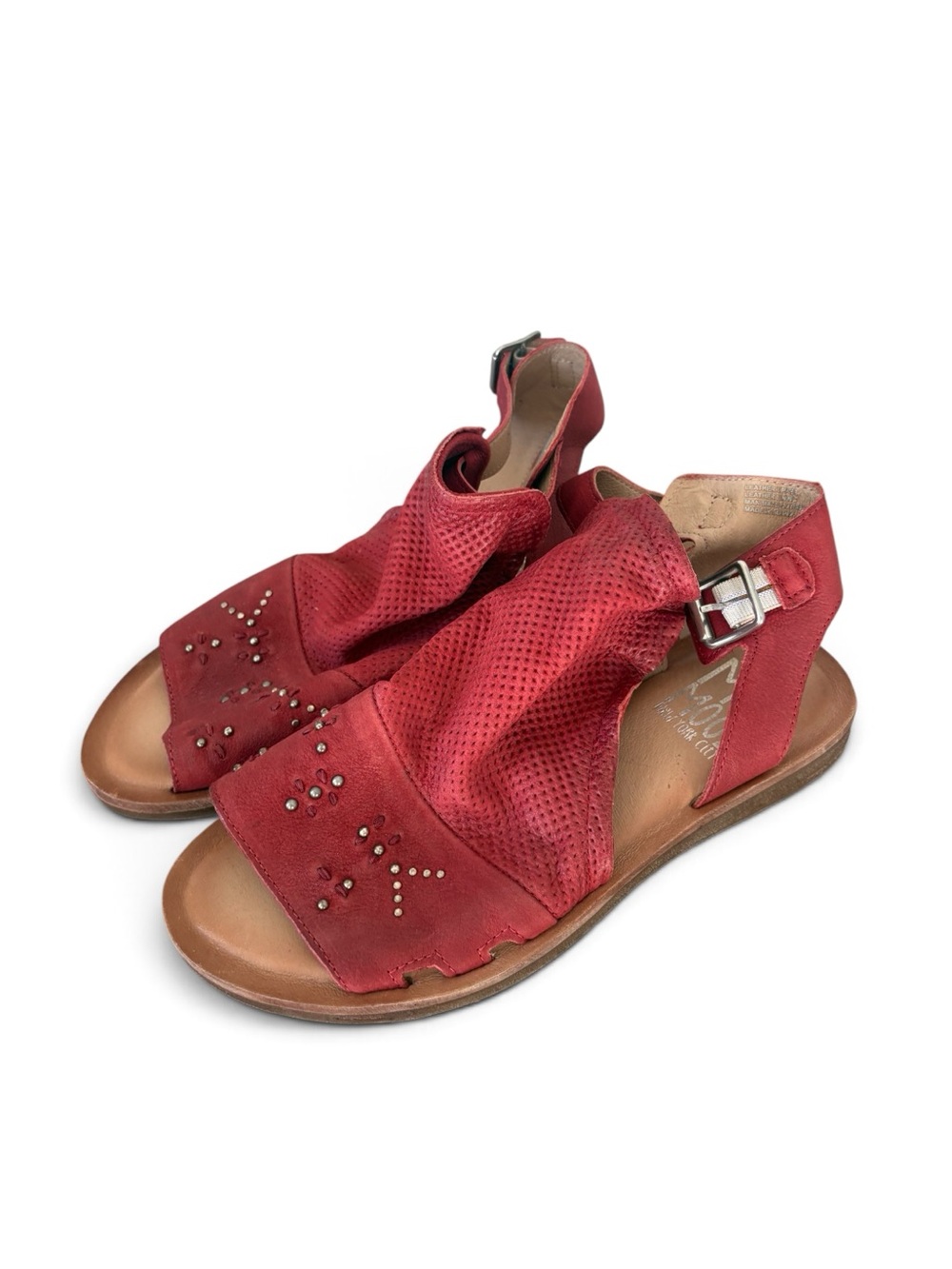 Miz Mooz FIFI Leather Ankle-Strap Sandals Red Size 39 NWOT